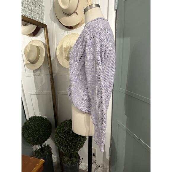 Lilly Pulitzer Maxcy Sweater Light Lilac Verbena Cable Knit Size XS - Picture 7 of 8